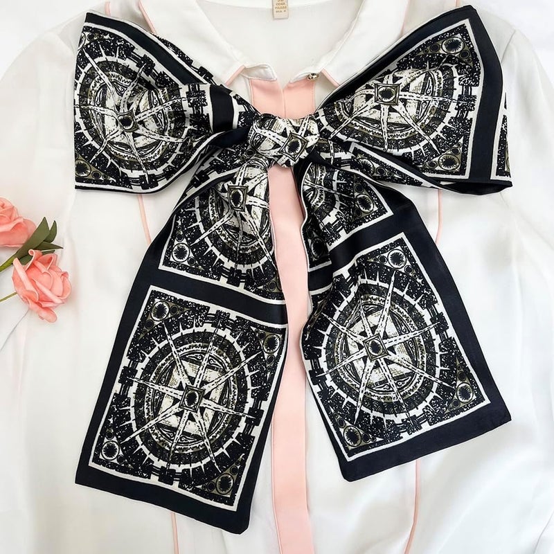 FONYVE Silk Head Scarf for Hair Fashion Headwrap for Women Lightweight Neck Tie - Image 4